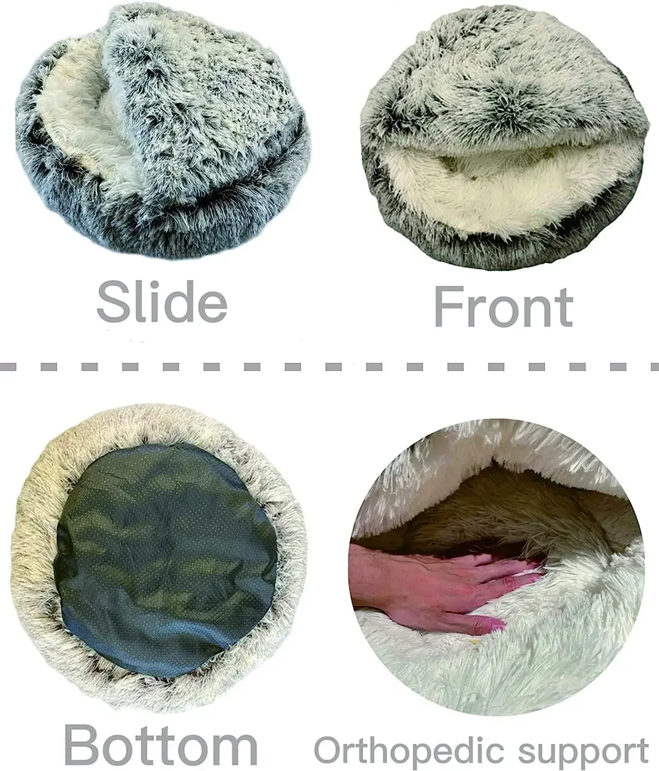 Title 6, Soft Plush Pet Bed with Cover Round Cat Bed Pet...