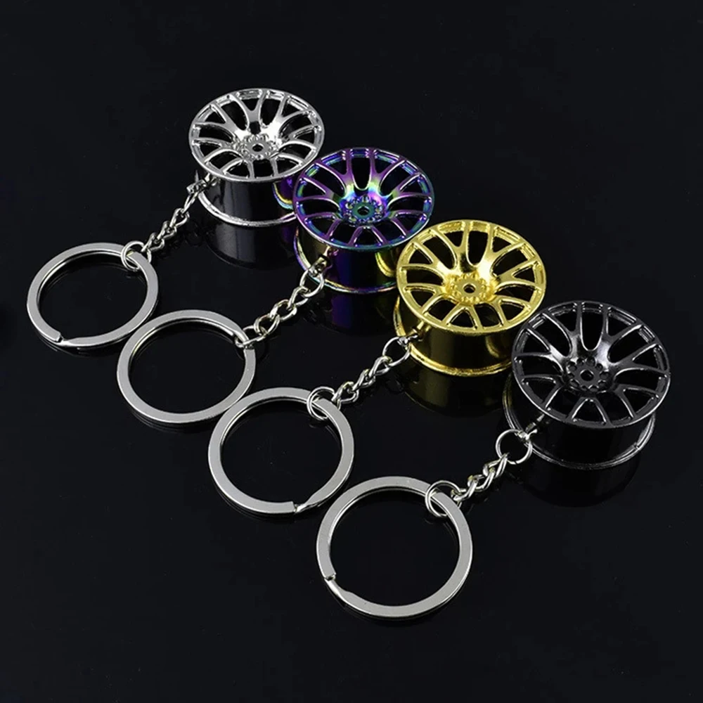 

Wheel Hub Key Chain Zinc Alloy Tire Styling Car Key Ring Auto Modification Parts Key Holder For Auto Accessories