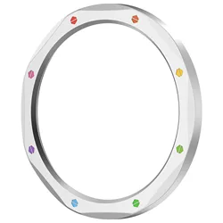 Sleek Metal Bezel Ring Case with Protective Film for Watch S4 S4 eSIM (Rainbow Siver)