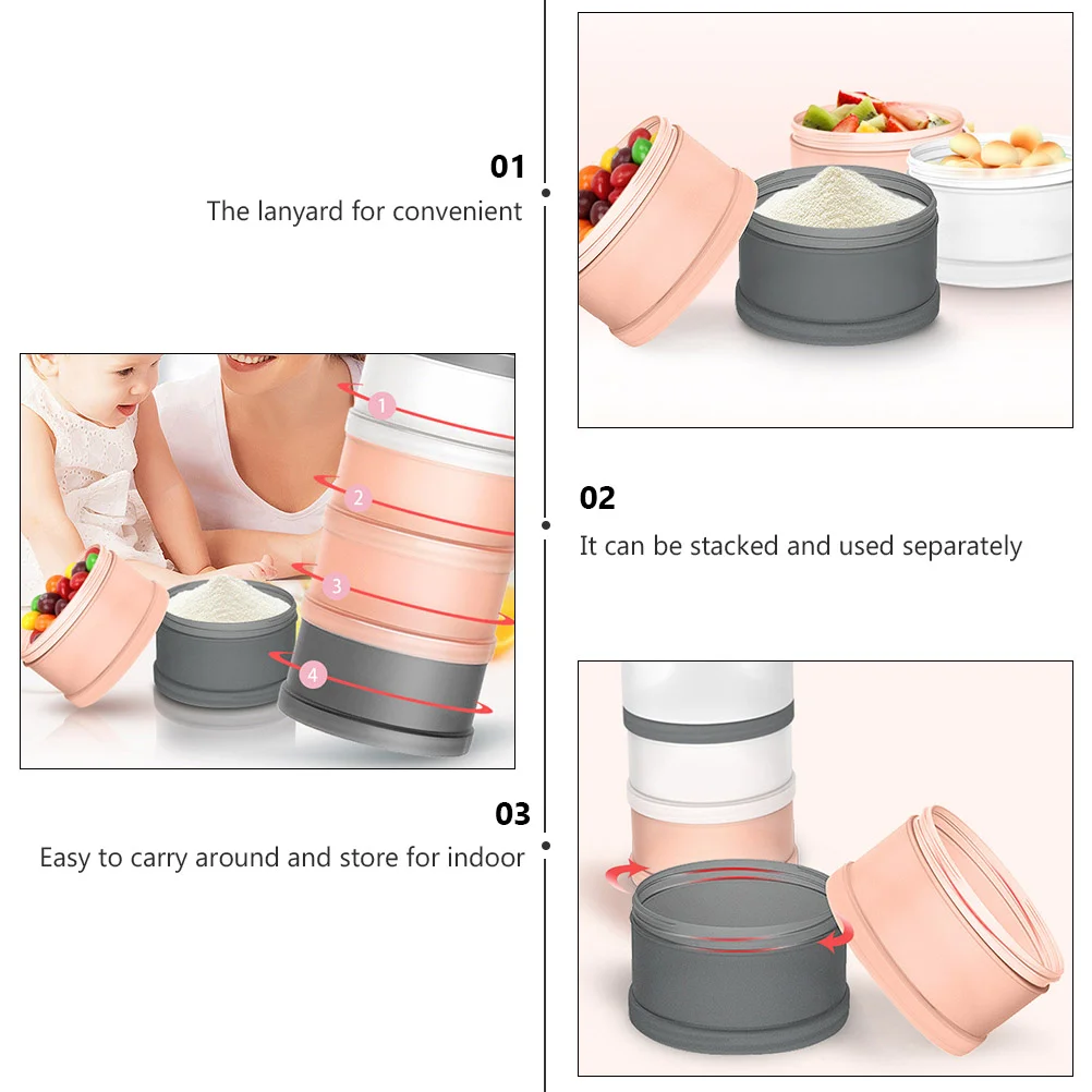 2 Pcs Milk Powder Packing Box Independent Holder Container Baby Formula Dispenser Detachable Food Pp Travel Storage Case