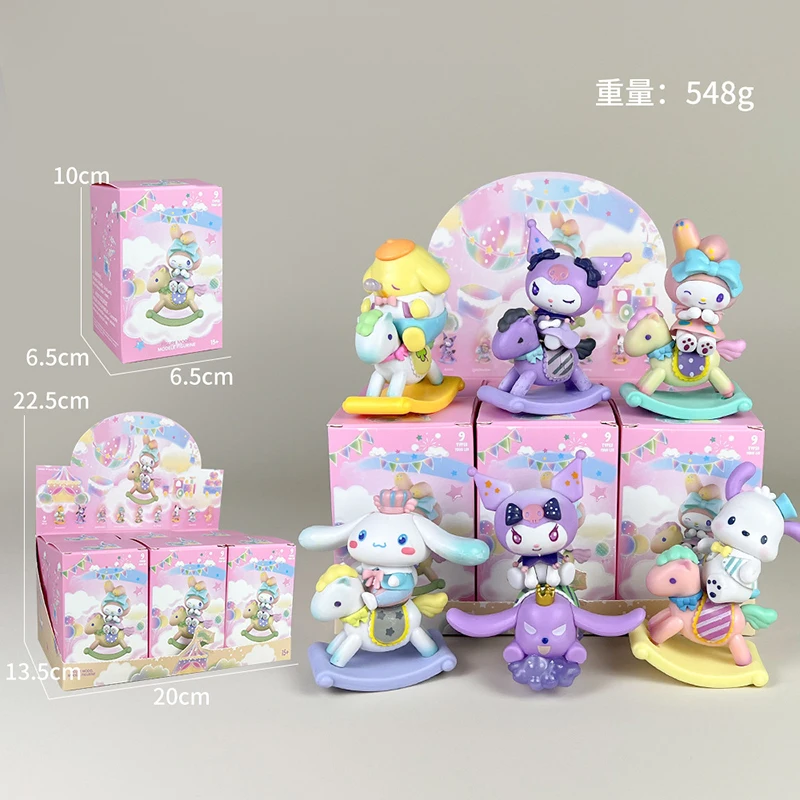 

6pc Sanrio Childlike Heart Trojans Melody Titi Pacha Dog Blind Box Handmade Anime Kuromi Trendy Play Doll Girl Heart