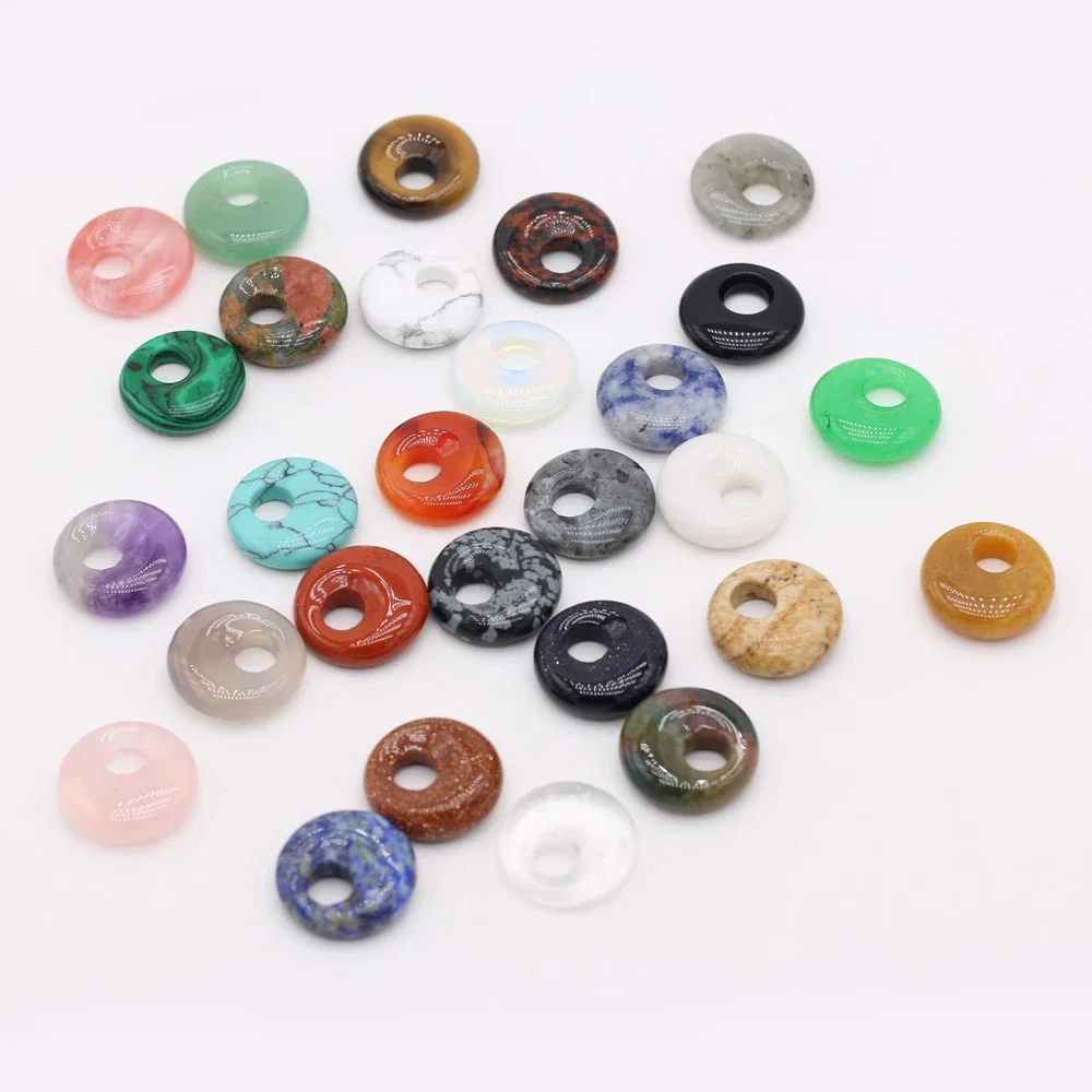 Natural Stone Beads Semi-precious Stones Round Big Hole Beads for Jewelry Making DIY Necklace Bracelet Earrings Accessories18mm