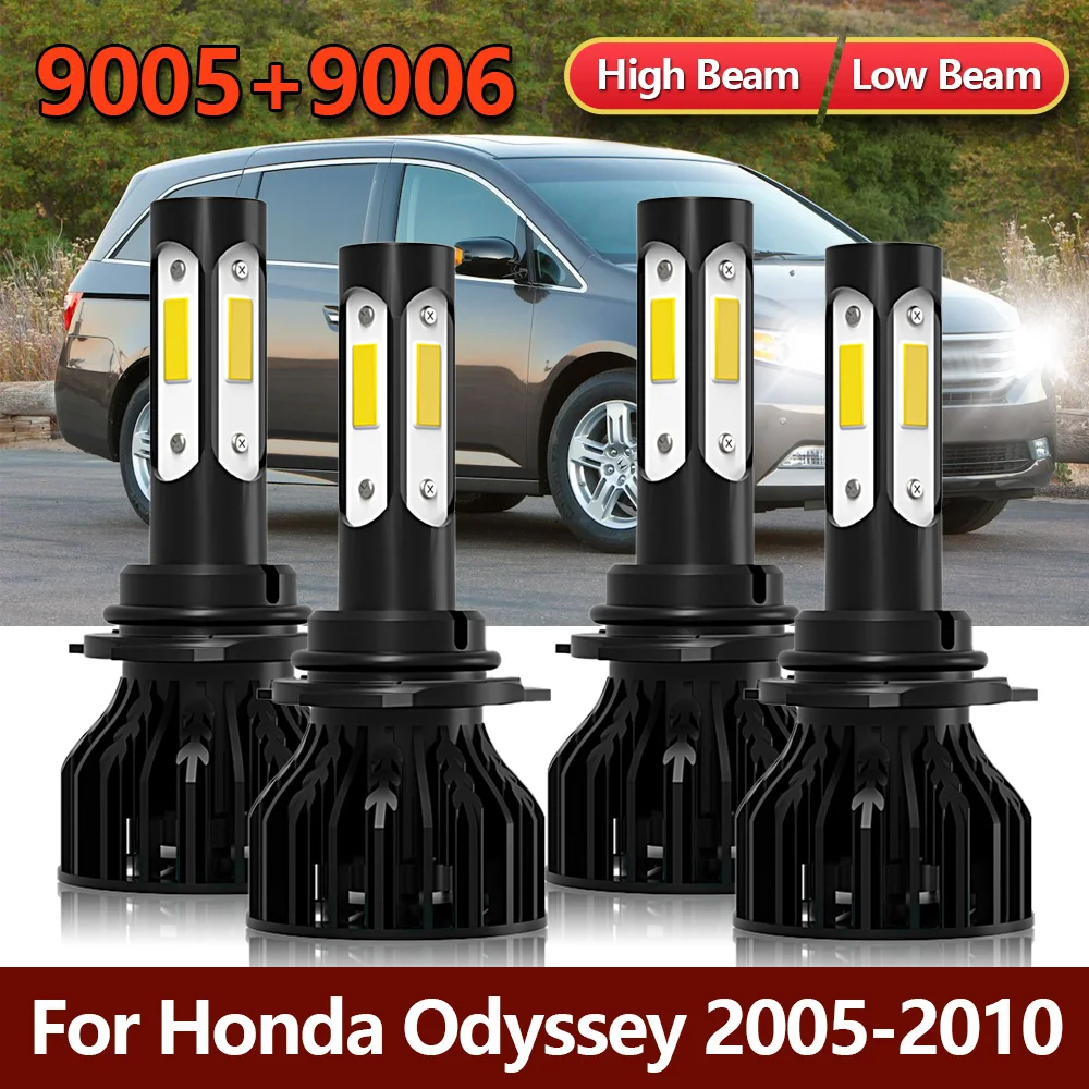 

LED Headlight Four-sides 12000LM Bright Lamps 90W 12V 6000K Bulbs High Low 9005 9006 For Honda Odyssey 2005 2006 2007 2008 2010