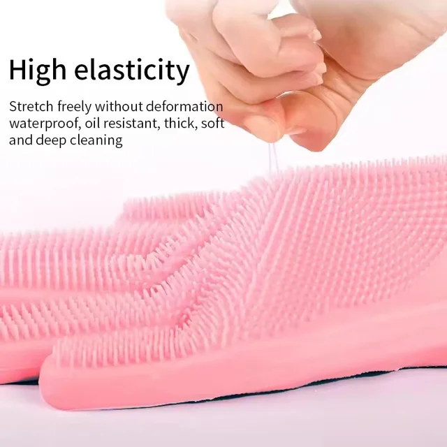 Pet Grooming Bathing Gloves Dog Cat Bathing Shampoo Scrubber Magic Massaging Cleaning Cleanner Sponge Silicon Hair Removal Glove 5