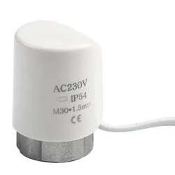 Electric Thermal Actuator Heating Actuator M30*1.5mm AC 230V For Floor Heating Radiator Valve White Normally Closed Open