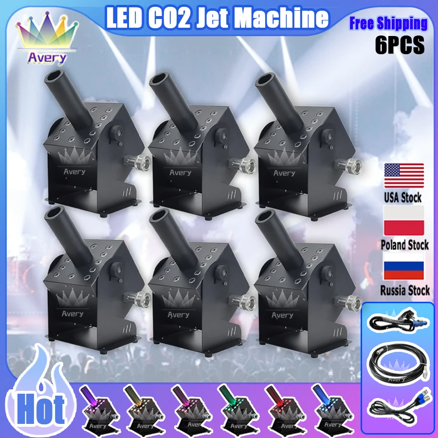 

0 Tax 6PCS Stage Light New Digital 250W Single Pipe Co2 Jet Machine Power DMX In/Out Lockable Aviation Power Plug LCD Screen