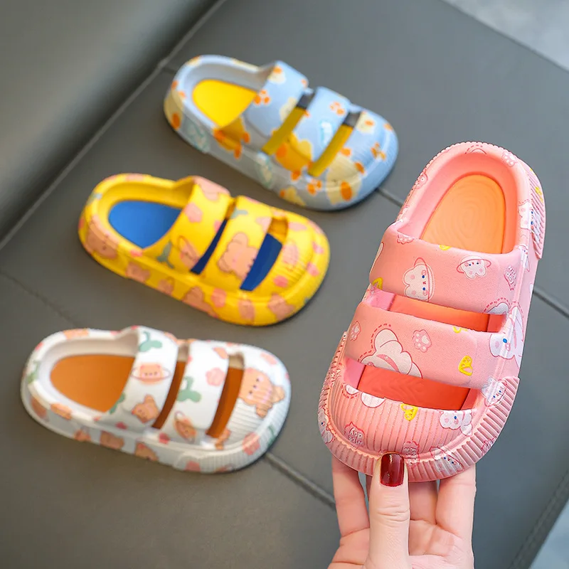 

Slippers Boy Girl Summer Kids Indoor Slippers Non-Slip Beach Sandals Toddler Home Shoes Baby Flip Non-slip for boys and girls