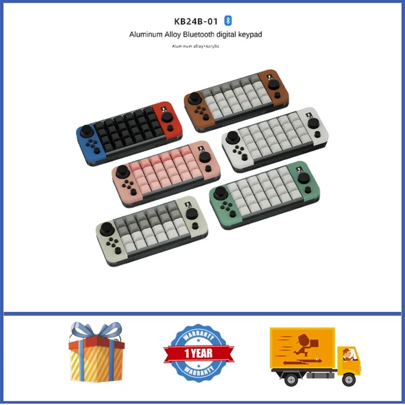 

DOIO Mini Bluetooth Keyboard 24 Keys Knob Controller Customized QMK VIA KB24B-01 Designer Keypad Small Keyboard