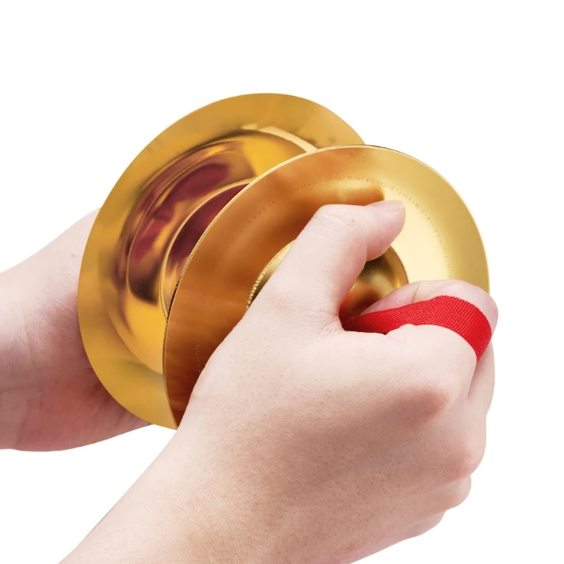 Tibetan Cymbals Finger Cymbals 1 Pair Mini Small Kid Children Copper Hand Cymbals Gongs Band Rhythm Musical Percussion Instrument Children Handmade Toy