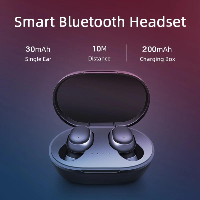 TWS A6S Wireless Bluetooth Headset  Earbuds Noice Cancelling Earphone Bluetooth Headphones with Mic for Huawei Xiaomi Redmi