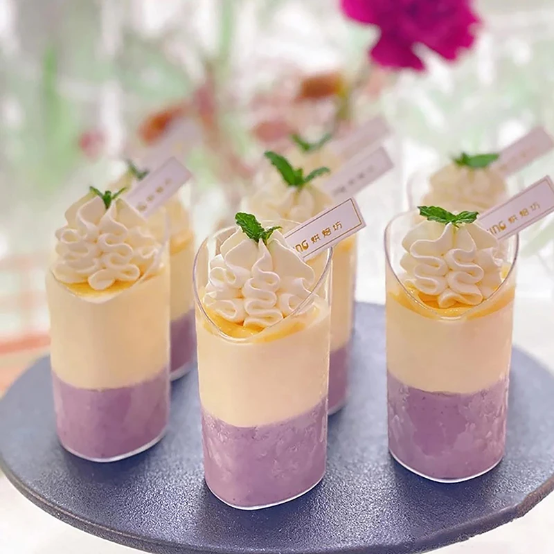 5pcs Mini Disposable Cups Pudding Jelly Mousse Ice Cream Cup Appetizer Bowl For Home Dessert Shop Food Container Plastic Cups