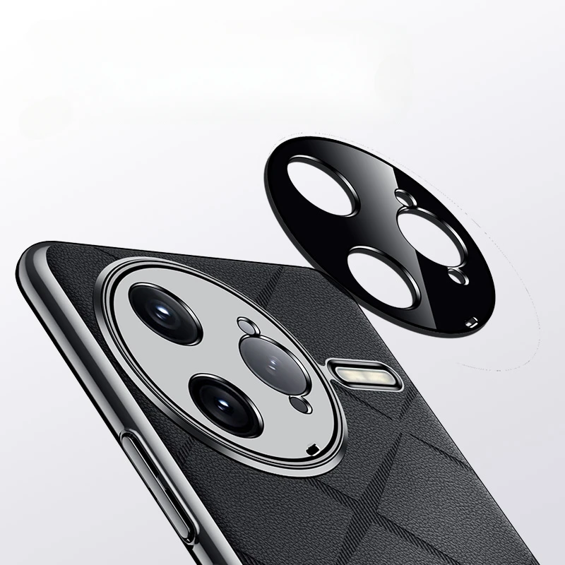 Luxury Leather Phone Case with Plating Camera Lens Protection