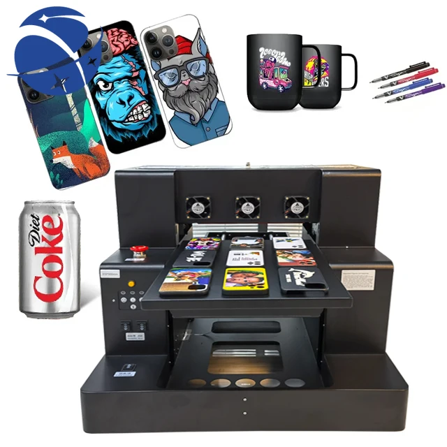 

yyhc Best A4 Mini UV Printer-Smallest Flatbed Printer For Phone Cover Printing uv printer with software