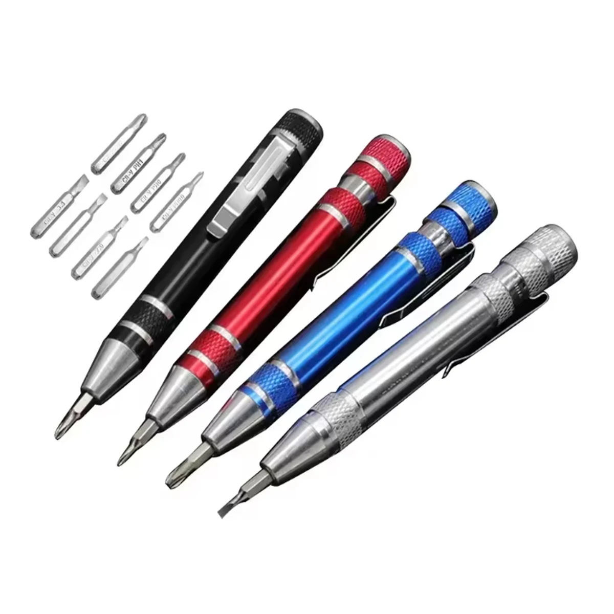 Portable 8 In 1 Aluminum Alloy Screwdriver Pen - Changeable Magnetic Bits For Easy Repairs & Disassembly Repair Tools