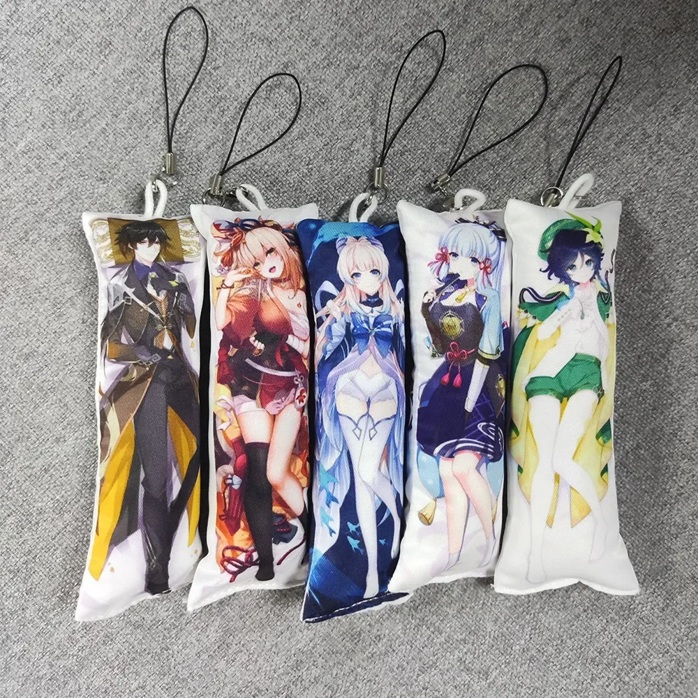 Cartoon Keychain Renamon Dakimakura  Mini Pendant Cute 2 Sides Print Hanging Ornament Anime Small Pillow Pendants Xmas Gift 5