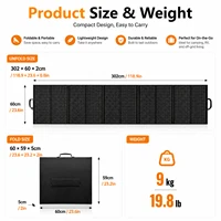 Panneau solaire pliable 300W à haute efficacité, chargeur solaire portable monocristallin, module solaire étanche à sorties multiples pour camping-car, bateau, maison, station d'alimentation portable hors réseau. 2