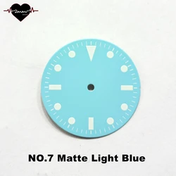 Versatile Watch Dial with 12 - Hour Luminous Index - Multi - Color Options Available - 28.5mm (NO.7 Matt light blue)