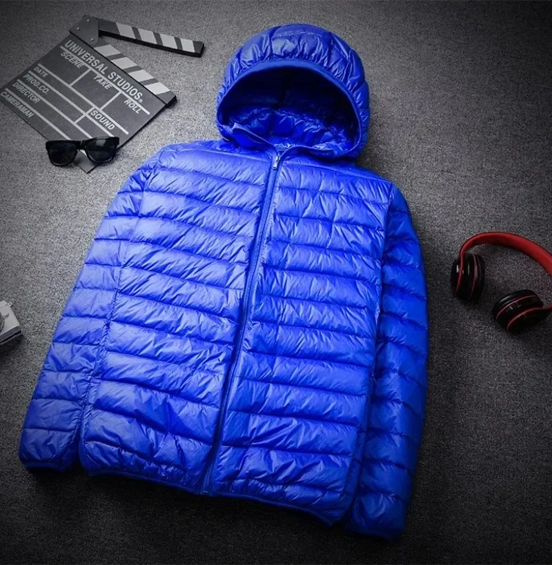 Men's Down Jacket Fashion Hooded Puffer Jackets Autumn Winter White Duck Down Casual