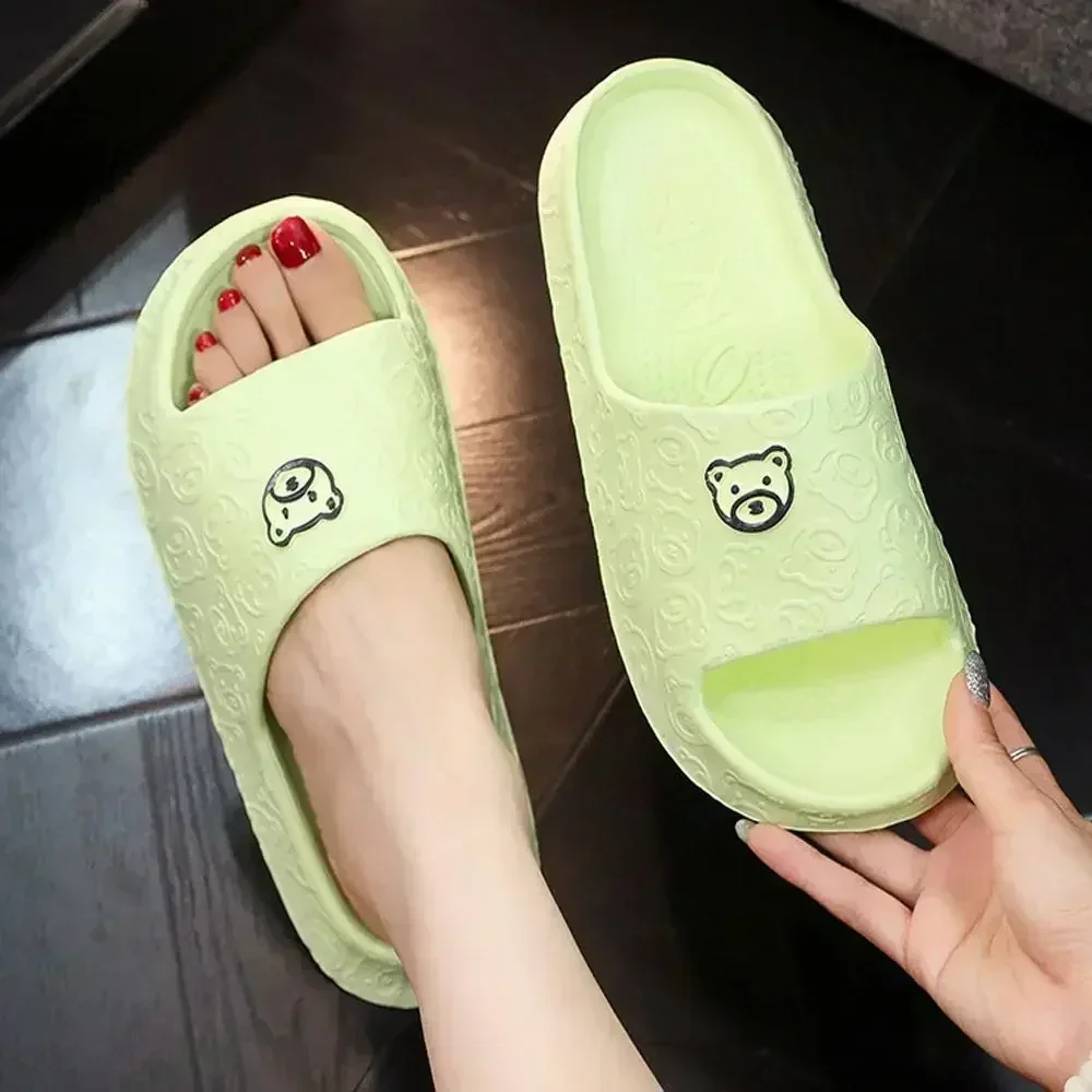 Women's Cute Bear EVA Slippers - Soft Non-Slip Lightweight for Bathroom & Home, Indoor Slippers жанчынскія сандалі 슬리퍼