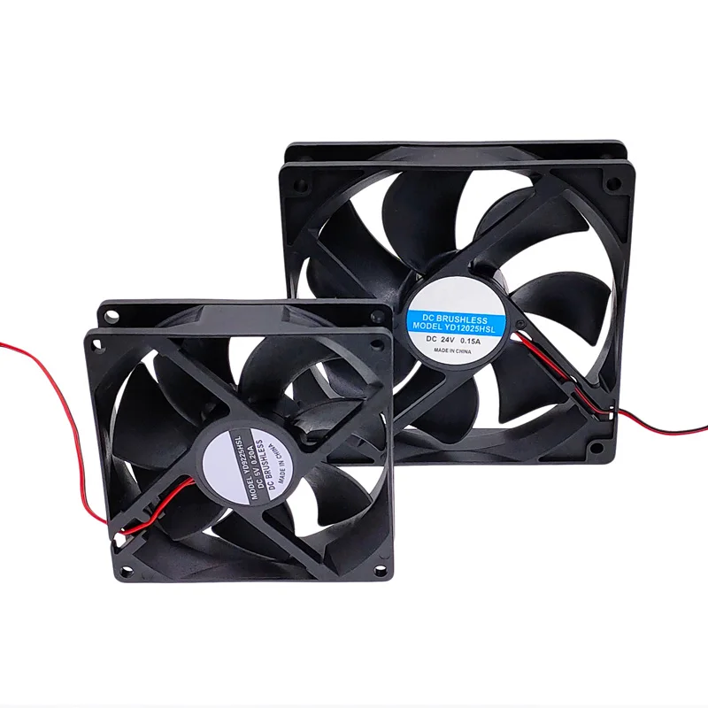 Computer Cooling Fan 5Pcs DC Brushless Fans Computer Case Cooling CPU Fan 5V 12V 24V Sleeve Bearing 2 Lines 25/30/35/40/50/60/70/80*10mm 80/90*25mm