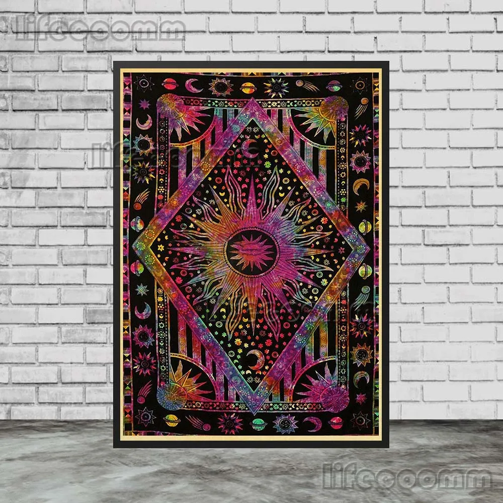 Celestial Bohemian Canvas Art: Sun, Moon, Stars & Planets Wall Decor