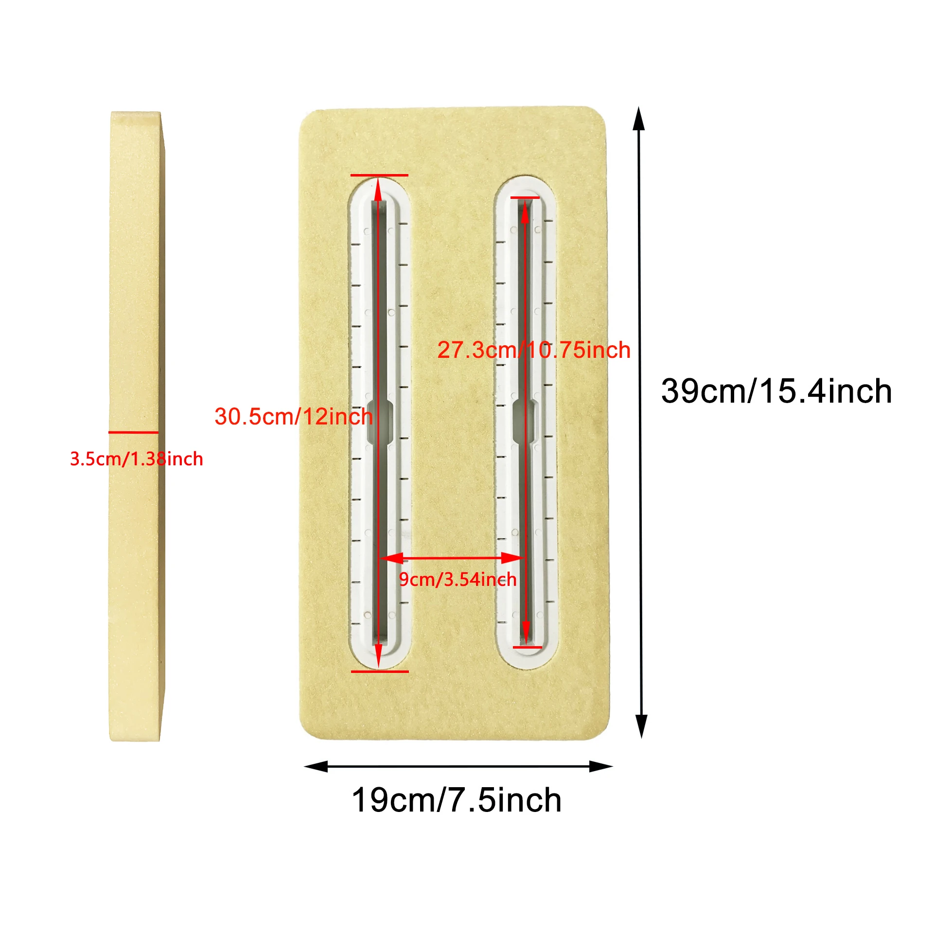 Surfboard Foil Box Hydrofoil PVC Foam Box Stable Great Water Pressure Withstanding Hydrofoil Mount Track Rail for Surfing
