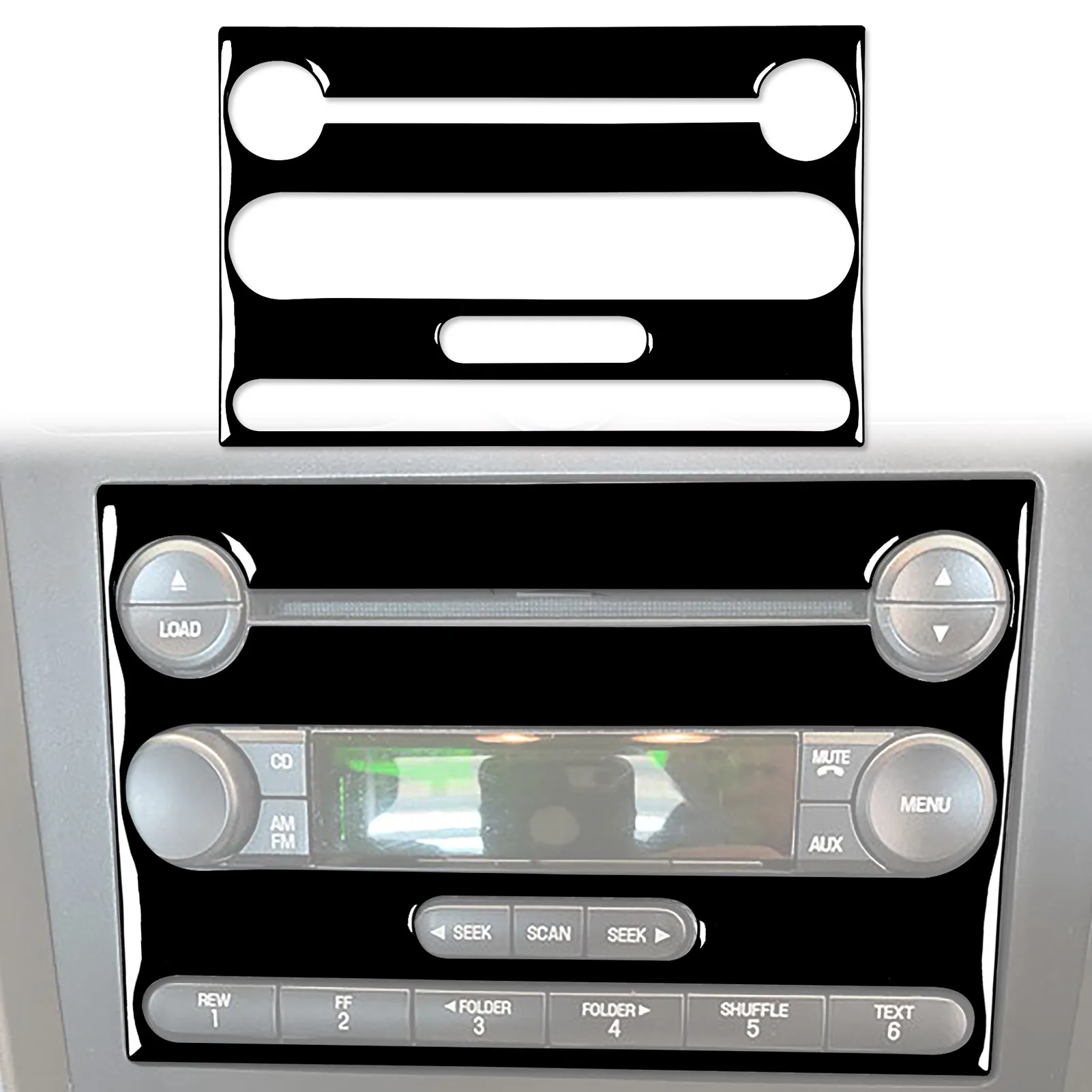 Per Ford Mustang 2005 2006 2007 2008 2009 Pannello Radio Decorazione Adesivo Decalcomania Copertura Trim Accessori Auto Abs