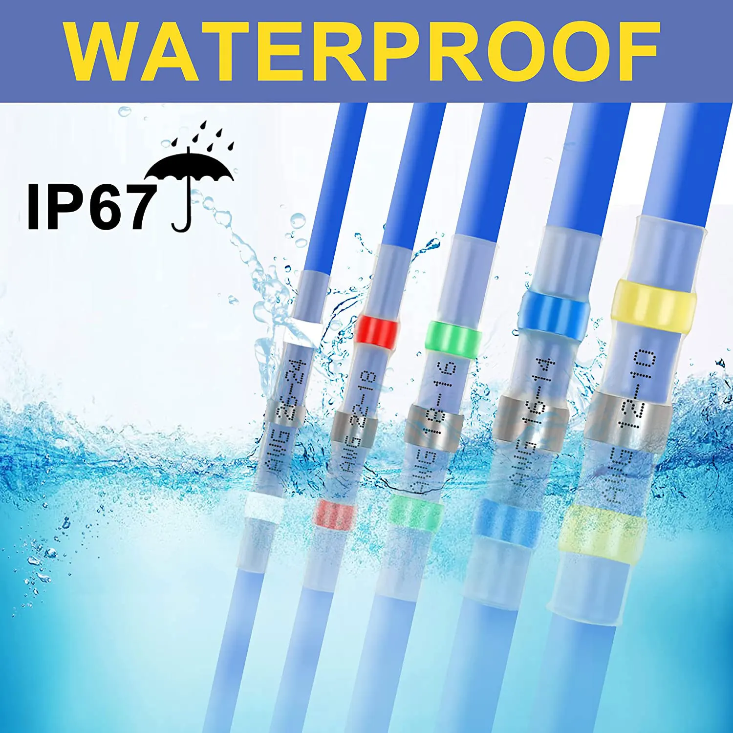 Zo- Conectores de Fio de Vedação de Solda Luva de Solda Electrical com Calor Emenda de Butt Elétrica à Prova Waterproof para Isolamento 100 Peças - Imagem 2