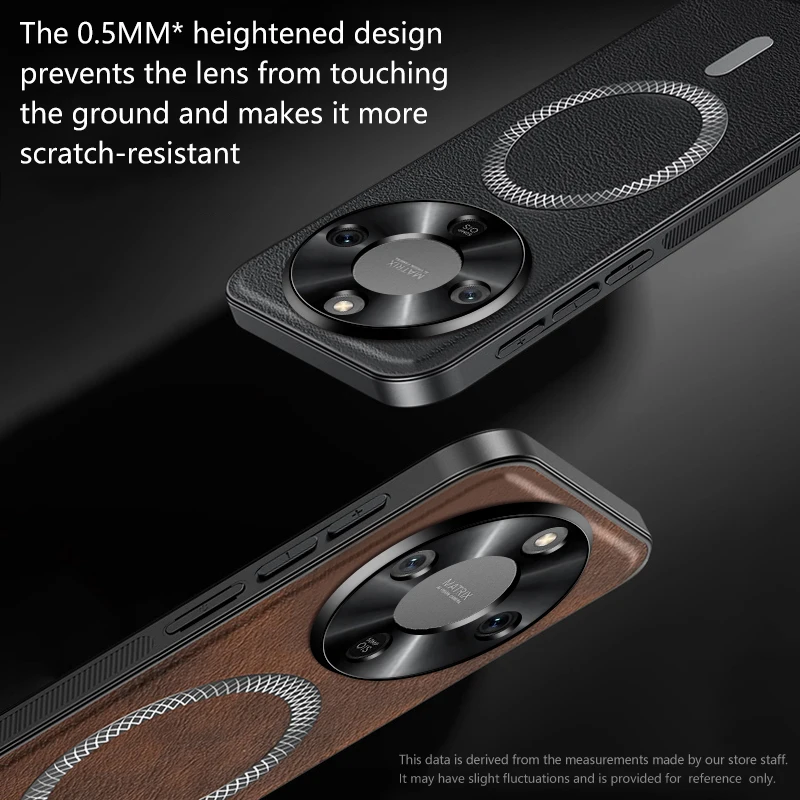 Luxury Leather Texture Magnetic Case with Wireless Charging