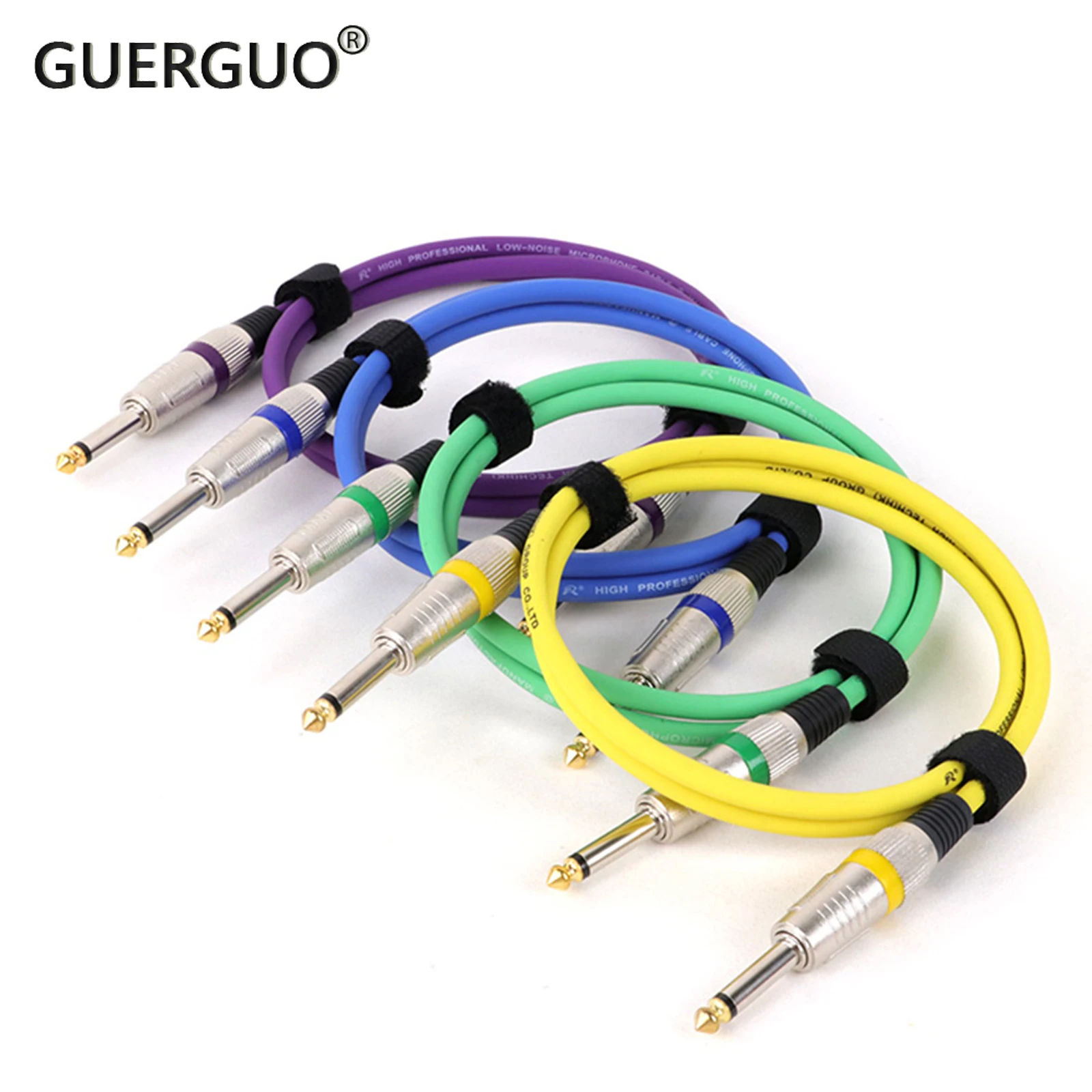 Venta al por mayor 3M 1/4 Pulgadas Mono Jack Colorido Guitarra Cable Instrumento