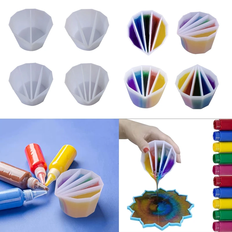 

LX9D Silicone Epoxy Resin Mixing Glue Cups Measuring Tool for Color Mixing UV Distributing Cup Equipment DIY Jewelry Tools