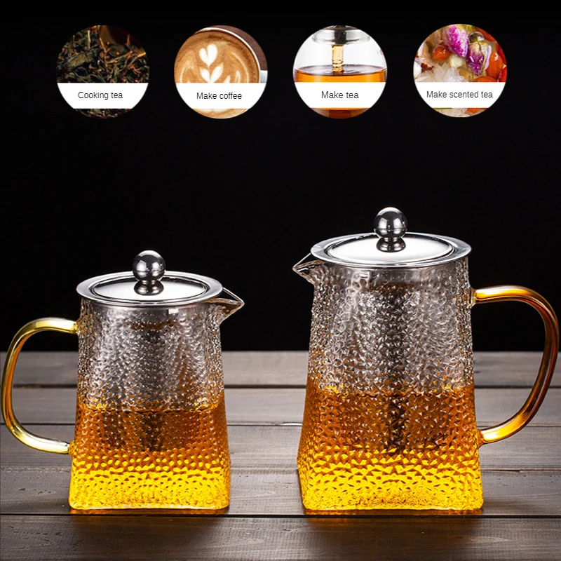 Glass Teapot With Tea Infuser, Large Capacity Borosilicate Glass Tea Kettle  With Stainless Steel Tea Strainer, Blooming And Loose Leaf Tea Maker,  Perfect For Home Office Restaurant Family Day, Tea Accessories 