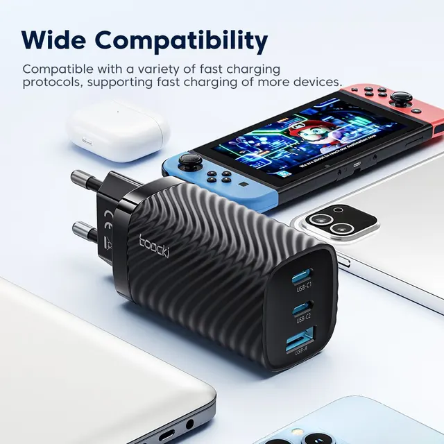 Cargador de teléfono USB tipo C GaN, 65W, para iPhone X, Xiaomi 13, MacBook, carga rápida de alta velocidad, QC 4,0, PD 3,0, tipo C - Image 2