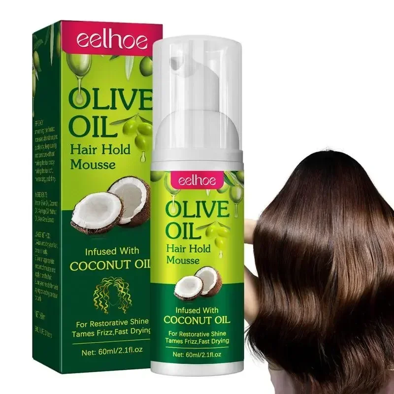 Hair Styling Tool Fluffy Olive Oil Shaping Cream Curly Hair Mousse Hydrating Prevent Dryness Nourishing Elastin 60ml