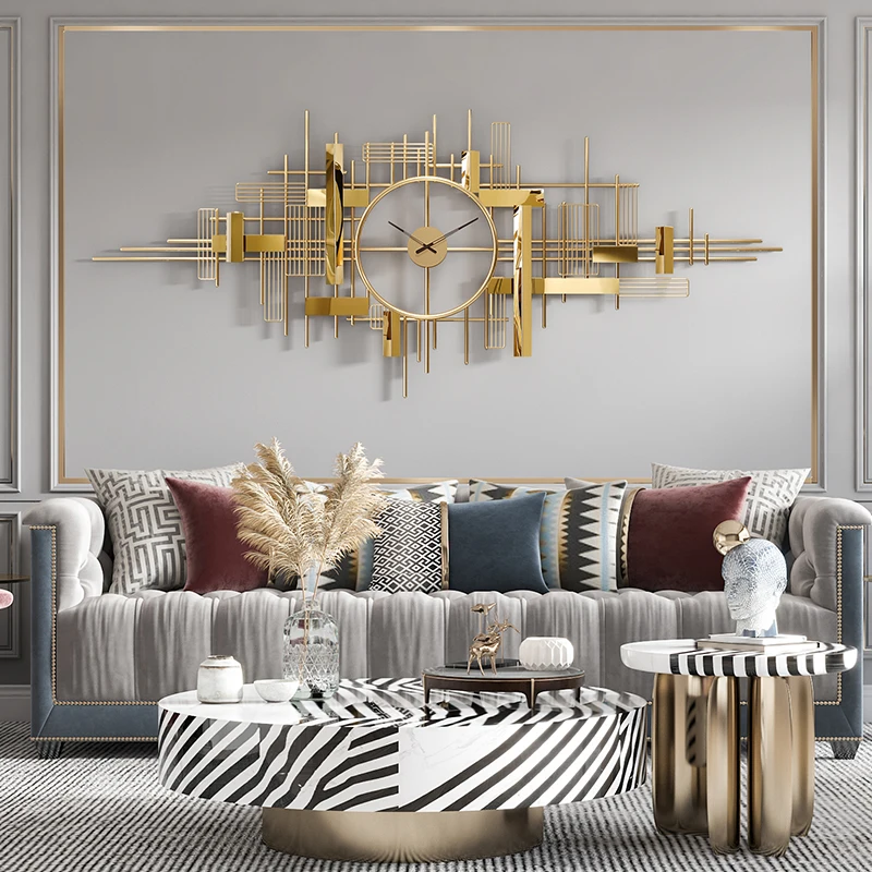 Gold Silent Luxury Large Wall Clock Decorative Electronic Clocks Wall Clock Living Room Watches