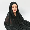 105822-6b0693.jpg Hijab instantané en mousseline de soie avec boucle magnétique, couleur unie, écharpe musulmane pour femme, Turban islamique, bandeau à la mode, châle, nouvelle collection