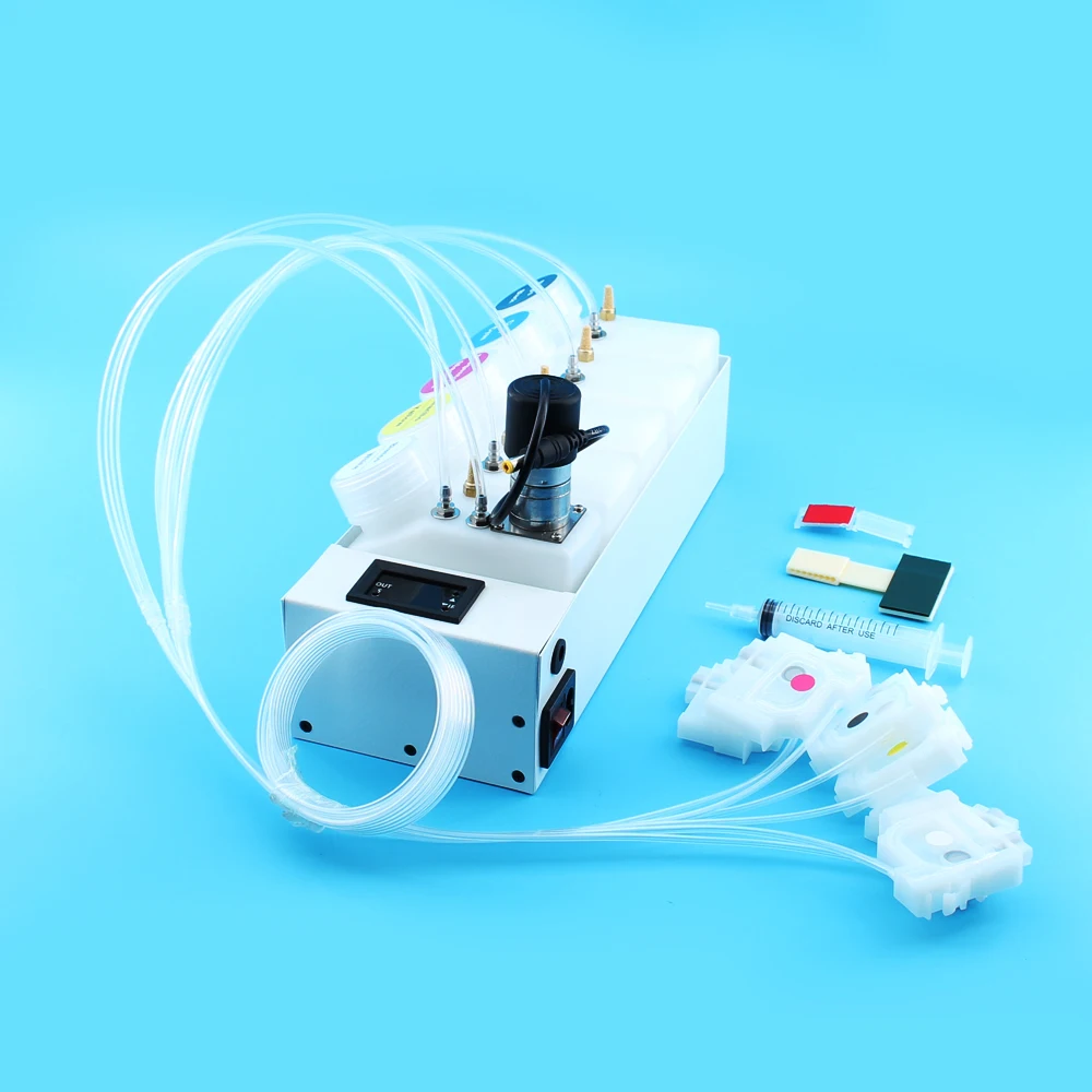 L1800 L800 L805 DTF 연속 잉크 공급 시스템 변환 키트 CISS 화이트 잉크 탱크 (교반기 타이머 제어 포함) 250ML 6색