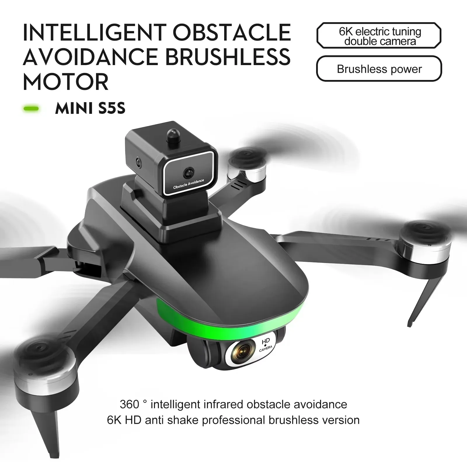S5S Mini Drone 8K HD Camera Obstacle Avoidance Follow Me Brushless Foldable Quadcopter 3km
