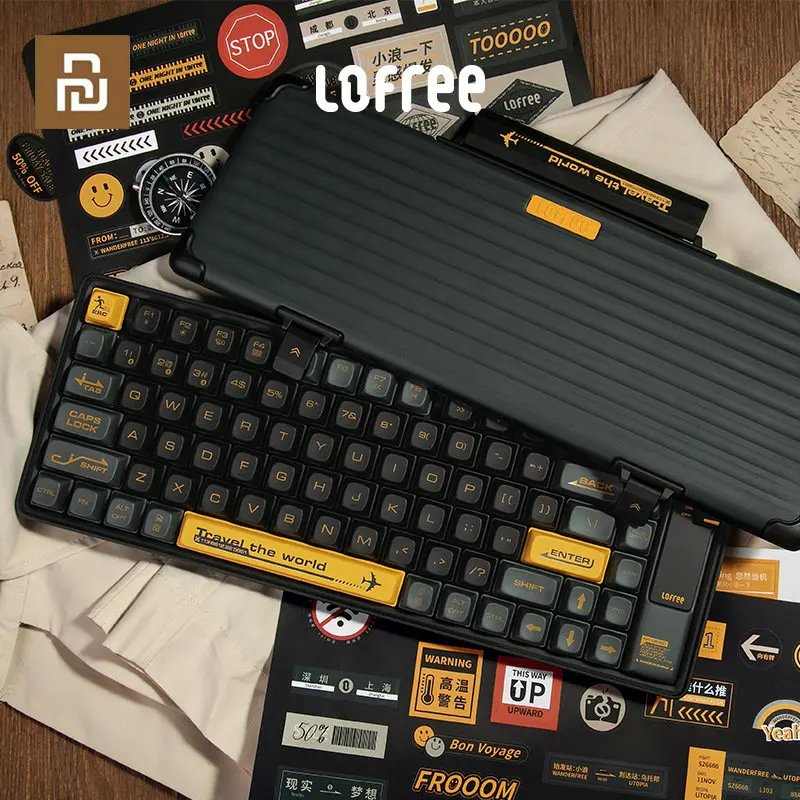 

Youpin LOFREE Wanderfree Bluetooth Wireless Mechanical Keyboards Gaming Office Home Dual-mode 5.0 Multi-system Tea Axis 84 Keys