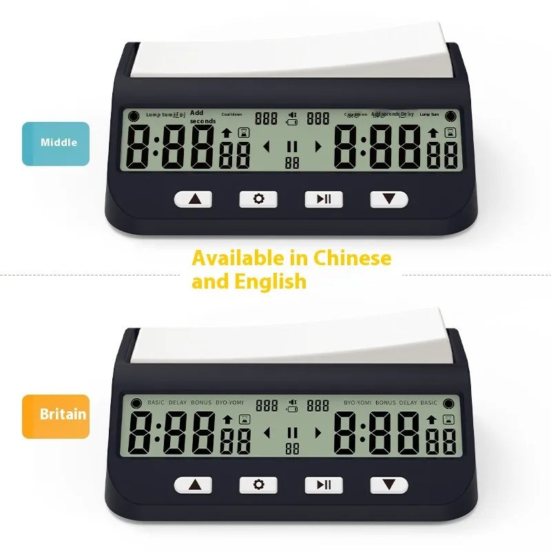Chess Clock Multipurpose Portable Game Timer with Basic Bonus Delay and Positive Time Professional Advanced Chess Digital Timer chess timer