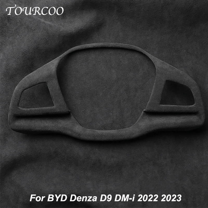 For BYD Denza D9 DM-i 2022 2023 Car Steering Wheel Trim Suede Sticker Cover Frame Interior Modification Styling Accessorie