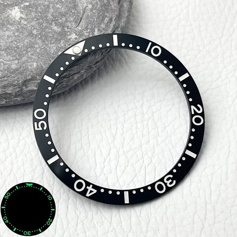 Enhanced 38mm Flat Super Luminous Ceramic Watch Bezel Insert