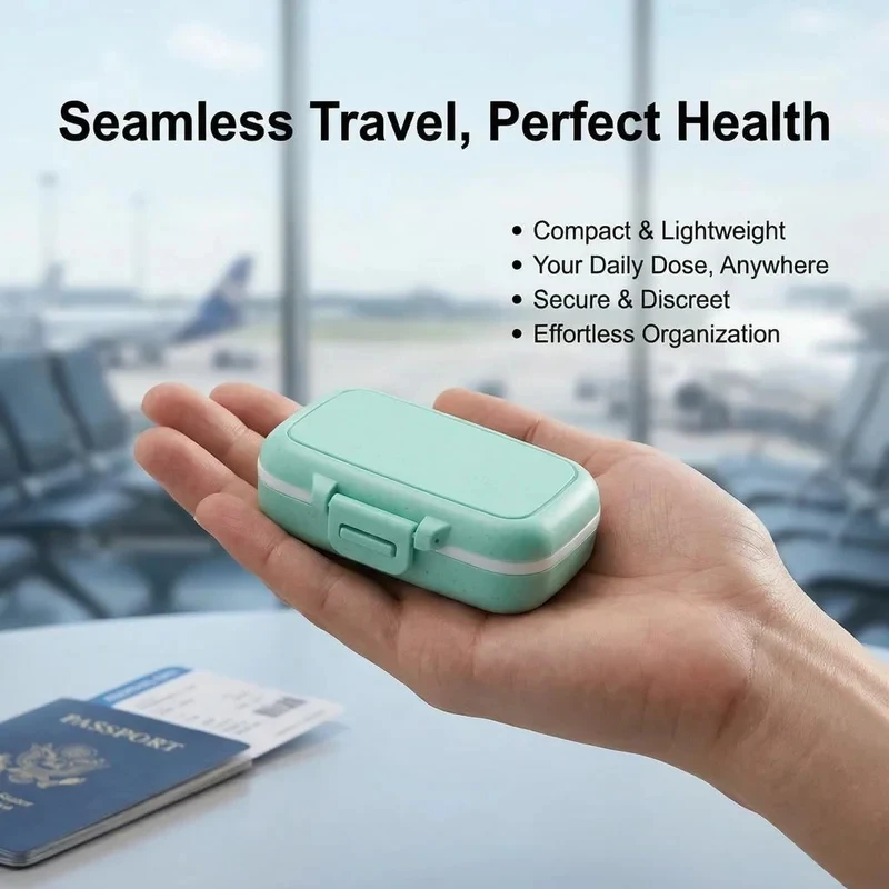 Portable and Lightweight Pill Organizer for Home and Travel - Compact and Practical Pill Case