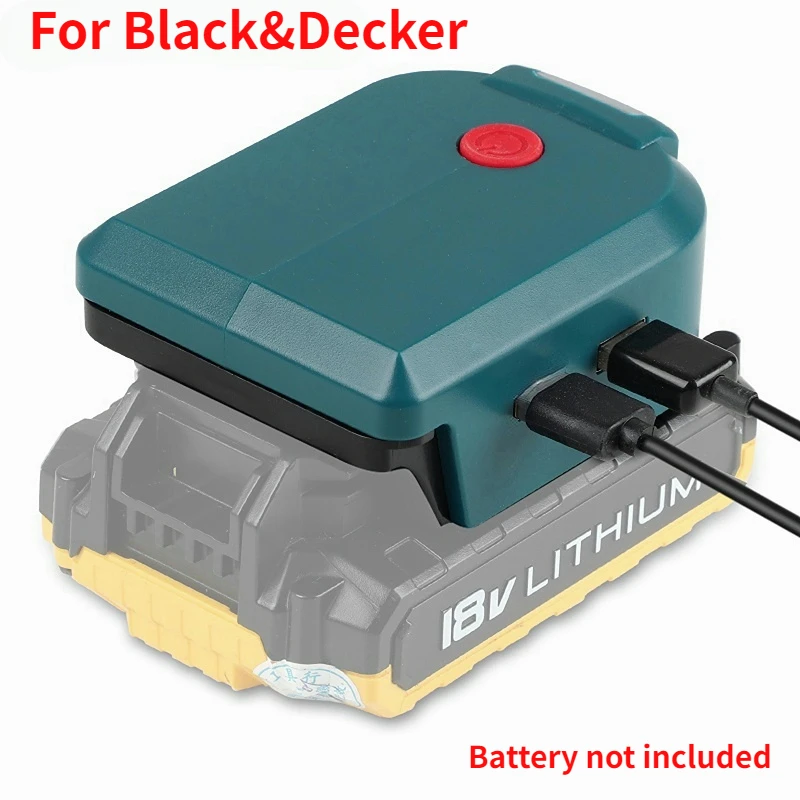 For Makita Bosch For Milwaukee BLACK DECKER Batteries 14.4V 18V Lion Battery  USB+Type-C converter Port with LED Light Spotlight