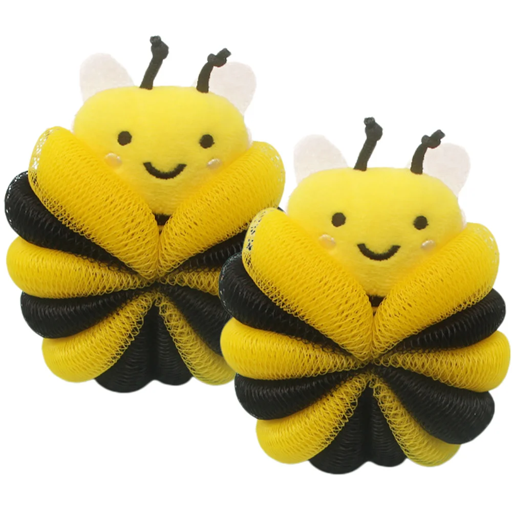 

2pcs Cartoon Bee Shower Loofah Bath Loofah Shower Body Scrubber Bath Supplies