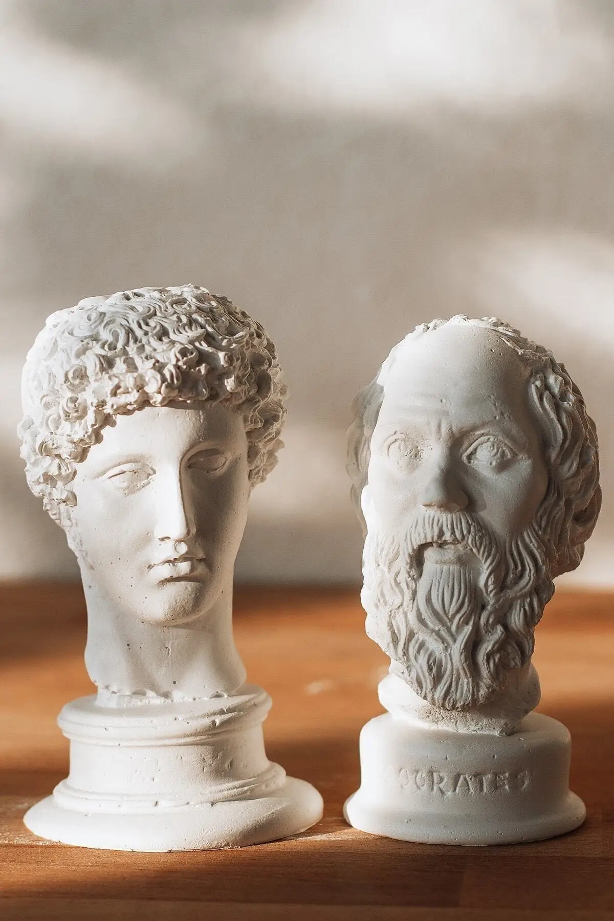 

White Hermes + Socrates 2 Grain Sculpture Bust