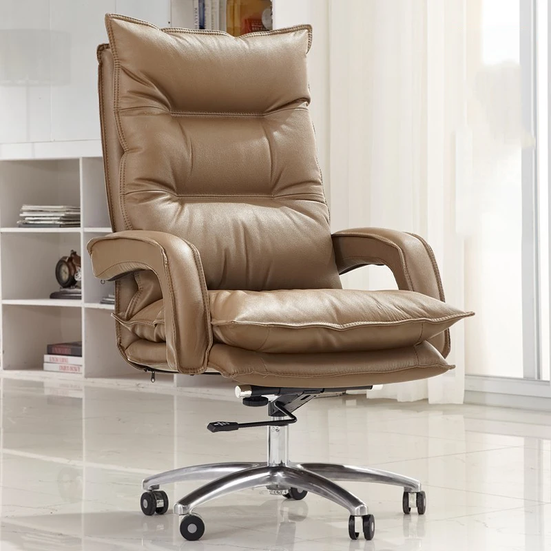 Executive Leather Office Chair Luxury Reading Zero Gravity Study Chair Rolling Cushion Lazy Sillas De Oficina Office Furniture