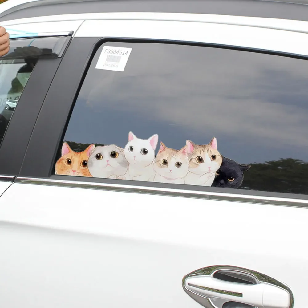 

1Pcs 3D Stereo Animal Car Sticker Creative Cat Dog Car Windows Sticker Cute Cat Car Decorative Decals Self Bonding Car Ornament