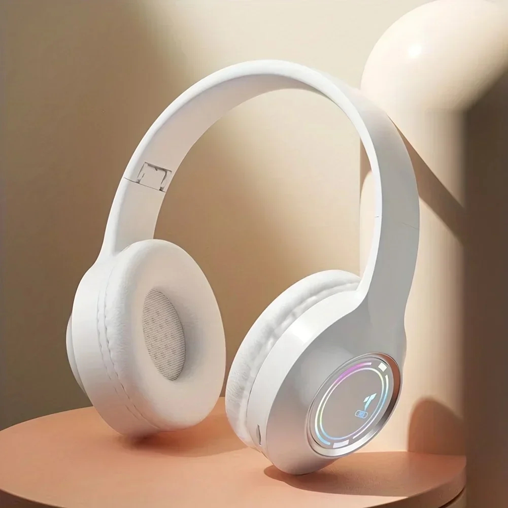 Casque Sans Fil M3 Blanc – LED et Réduction de Bruit 4