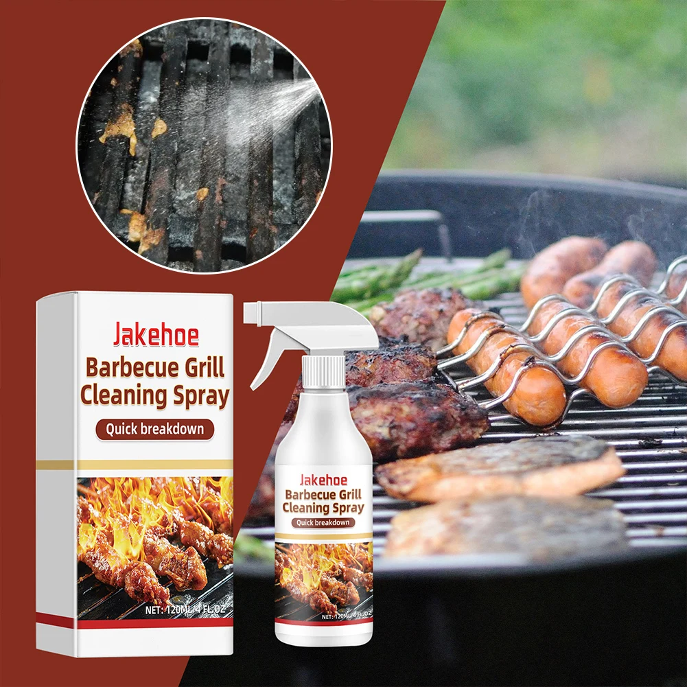 120ml Grate Cleaner Spray Multipurpose BBQ Cleaning Spray Cleans Burnt Food Grills Dirt Oil Cleaning for Outdoor Barbecue